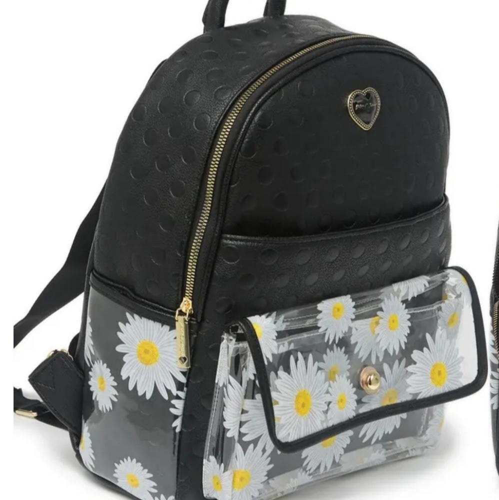 Betsey Johnson full size backpack in Black Floral